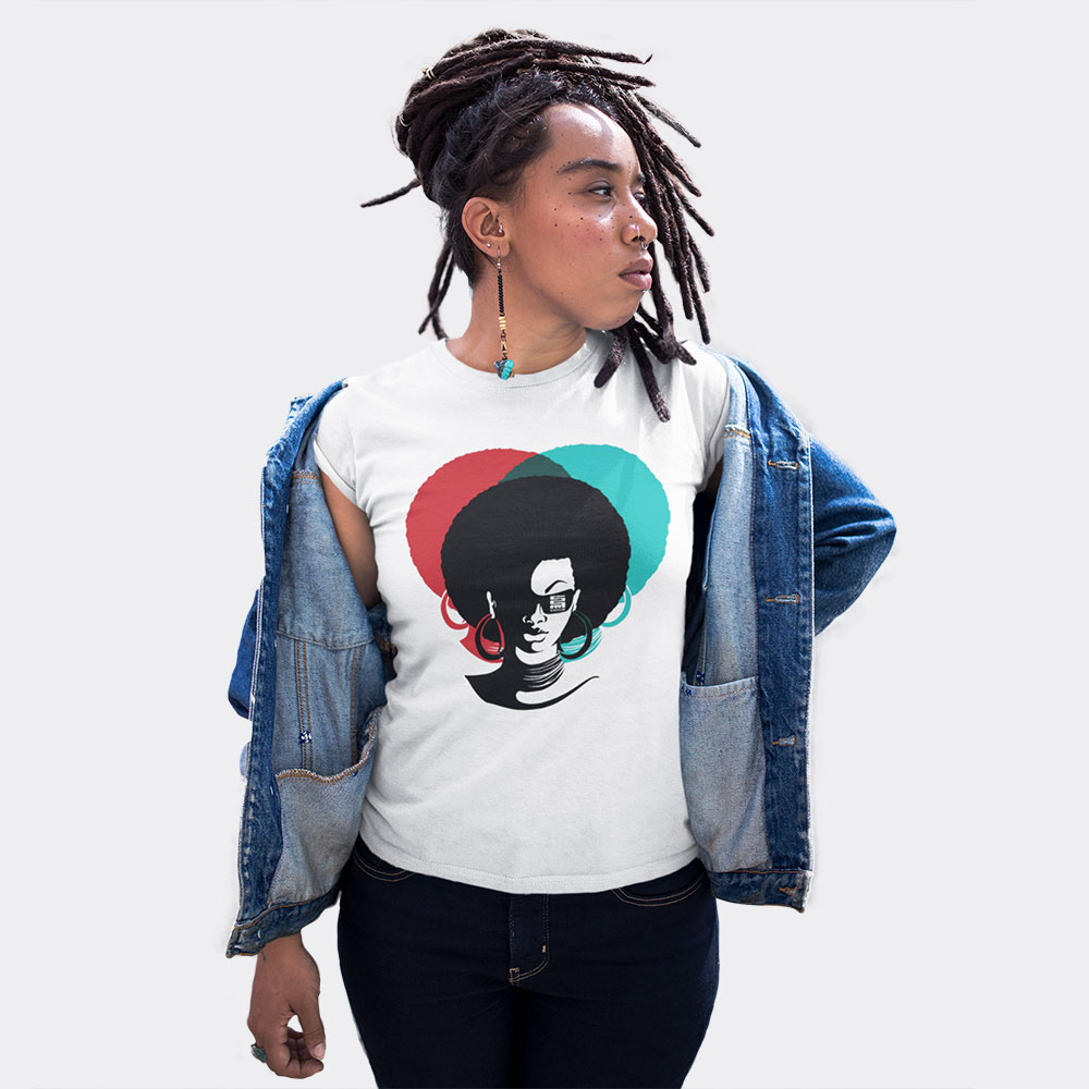 afro lady t-shirt