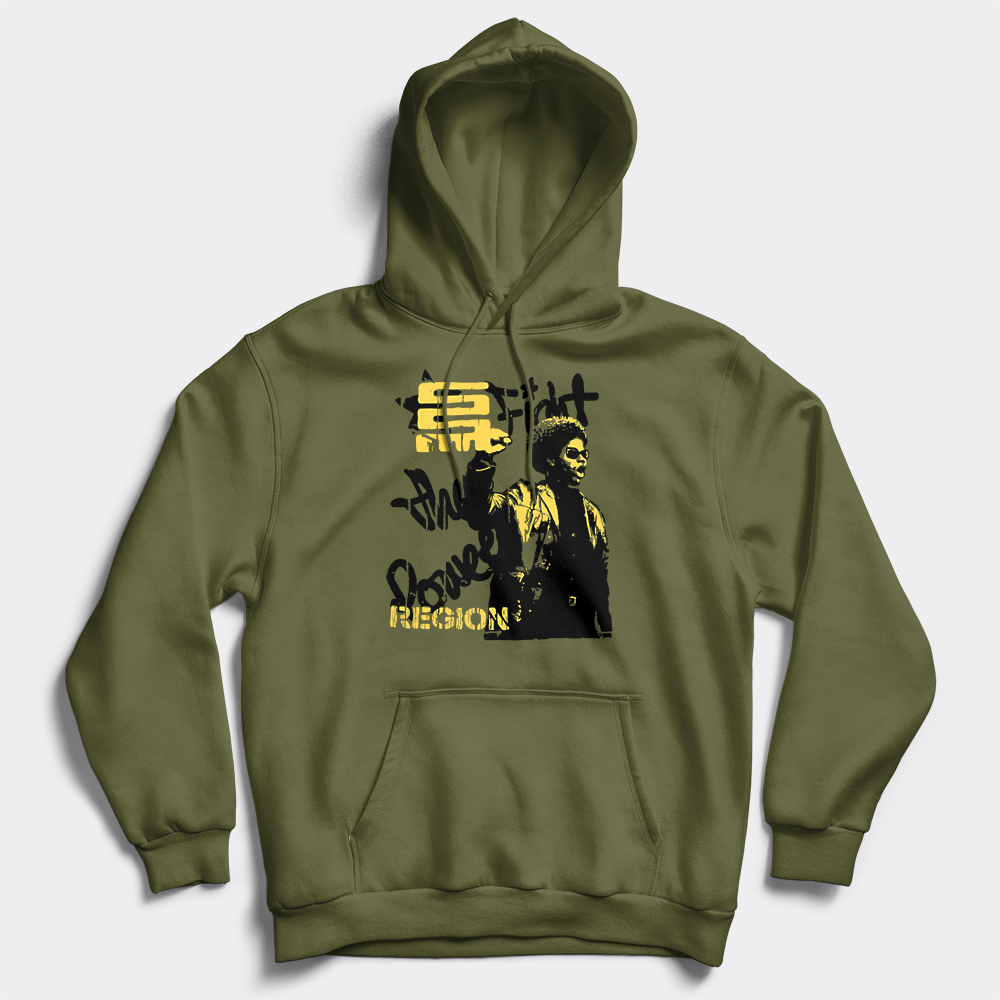 fight the power hoodie military green