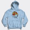 Head wrap hoodie light blue