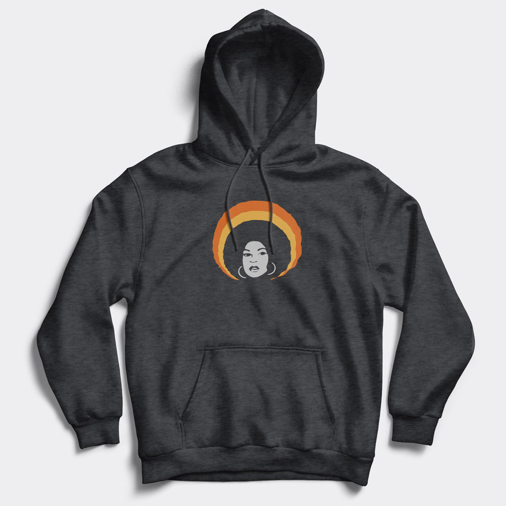 Power in the afro charcoal heather hoodie