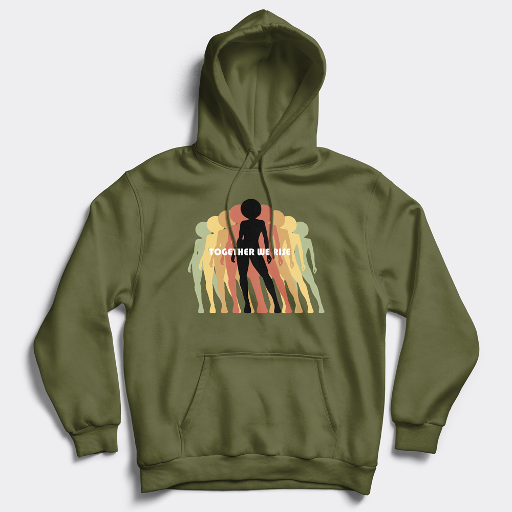 Together We Rise Hoodie Olive